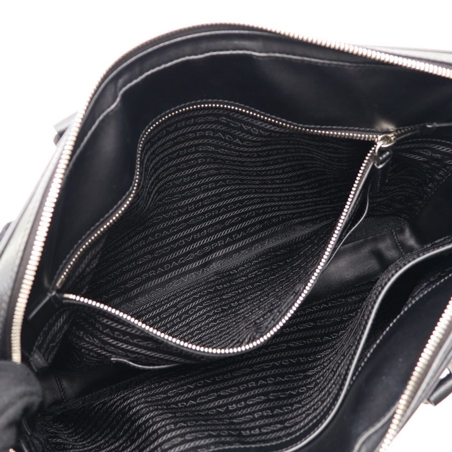 PRADA 普拉達 公事包 兩用包 黑色 Saffiano牛皮 2VE368N-3