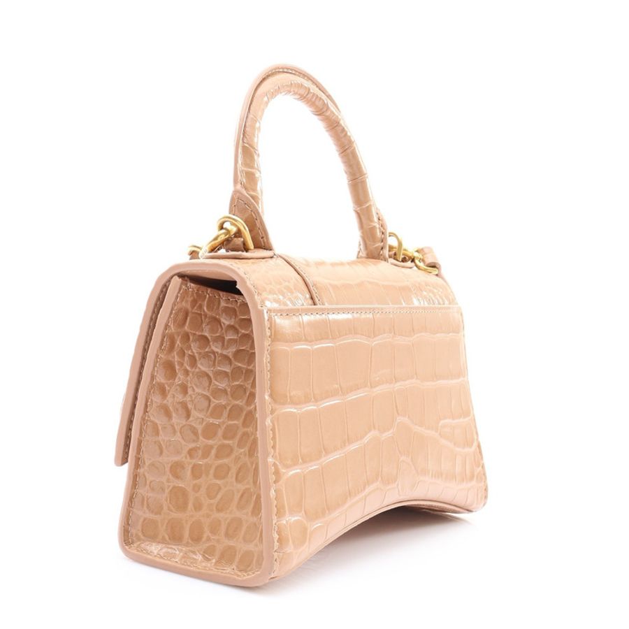 Balenciaga 巴黎世家 Hourglass XS Top Handle 兩用包 淺褐色 牛皮 592833 9607-1
