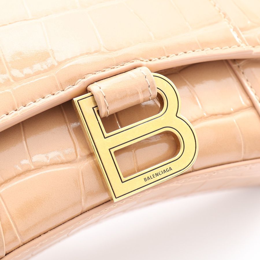 Balenciaga 巴黎世家 Hourglass XS Top Handle 兩用包 淺褐色 牛皮 592833 9607-6