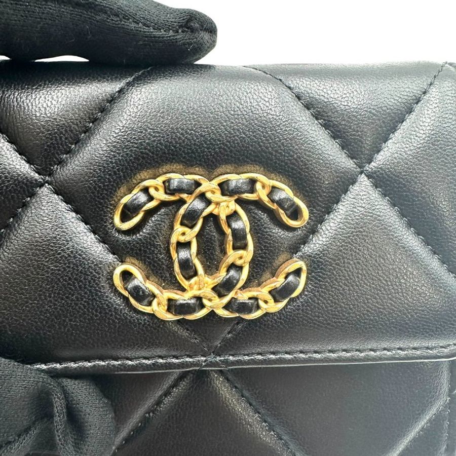 【美收精品】CHANEL 黑色19系列鍊條包 C-822【隔月月中將轉賣至日本 上架期限30天】-13