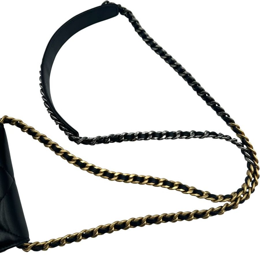 【美收精品】CHANEL 黑色19系列鍊條包 C-822【隔月月中將轉賣至日本 上架期限30天】-14