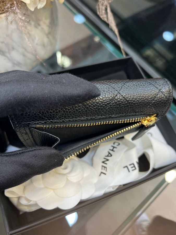 Chanel 經典CF荔枝牛皮短夾-2