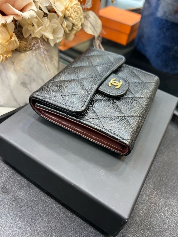 Chanel 經典CF荔枝牛皮短夾-4