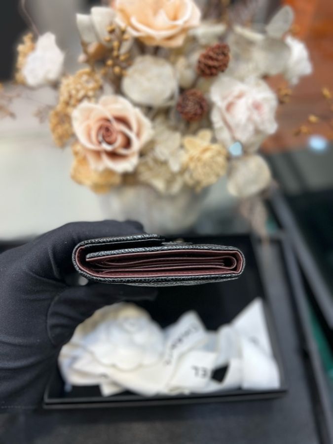 Chanel 經典CF荔枝牛皮短夾-5