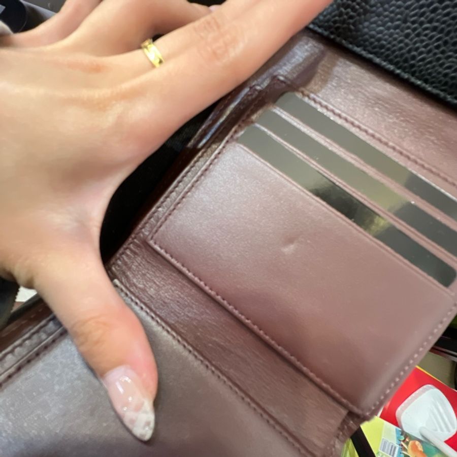 Chanel 經典CF荔枝牛皮短夾-13