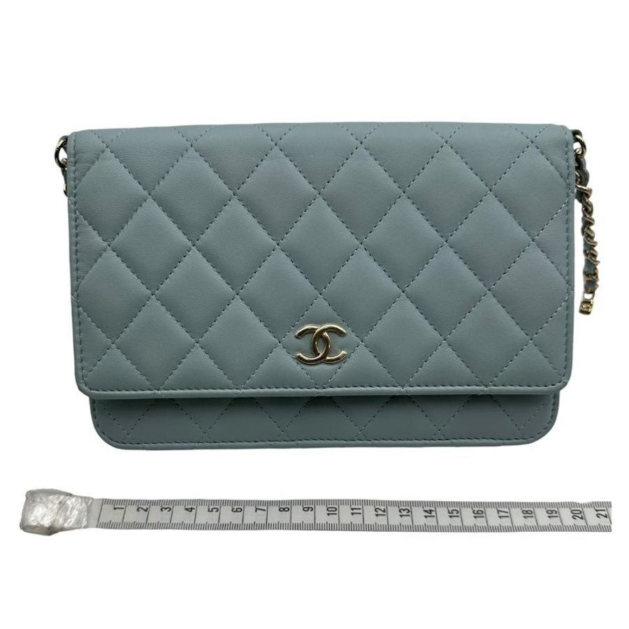 【美收精品】CHANEL 寶寶藍菱格紋珍珠鏈 WOC包 C-823【隔月月中將轉賣至日本 上架期限30天】-17