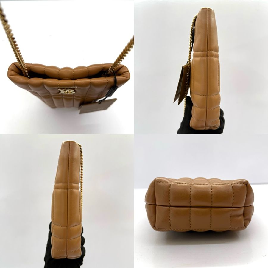 BURBERRY 巴寶莉 棕色LOLA SMALL QUILTED BUCKET 鏈條斜背小包-3