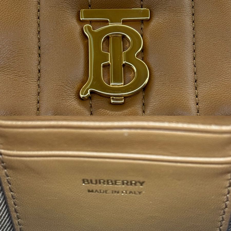 BURBERRY 巴寶莉 棕色LOLA SMALL QUILTED BUCKET 鏈條斜背小包-7