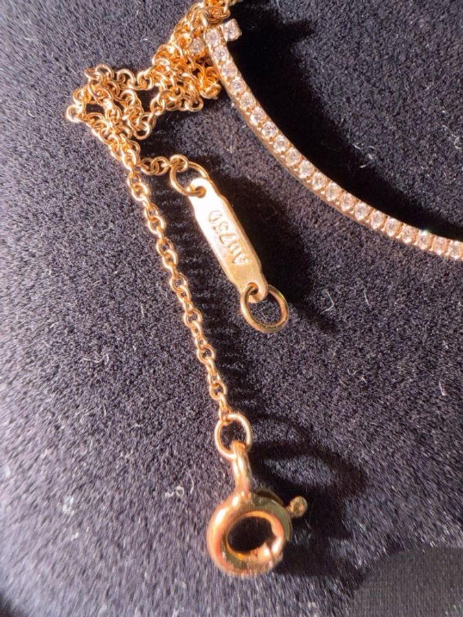 Tiffany帝芙尼 滿鑽笑臉項鍊 玫瑰金-4