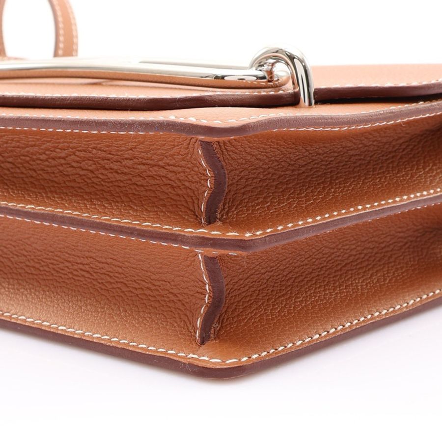 HERMES 愛馬仕 Mini Roulis 肩背包 金棕色 Evercolor牛皮 K刻 銀扣 H070510CK-8