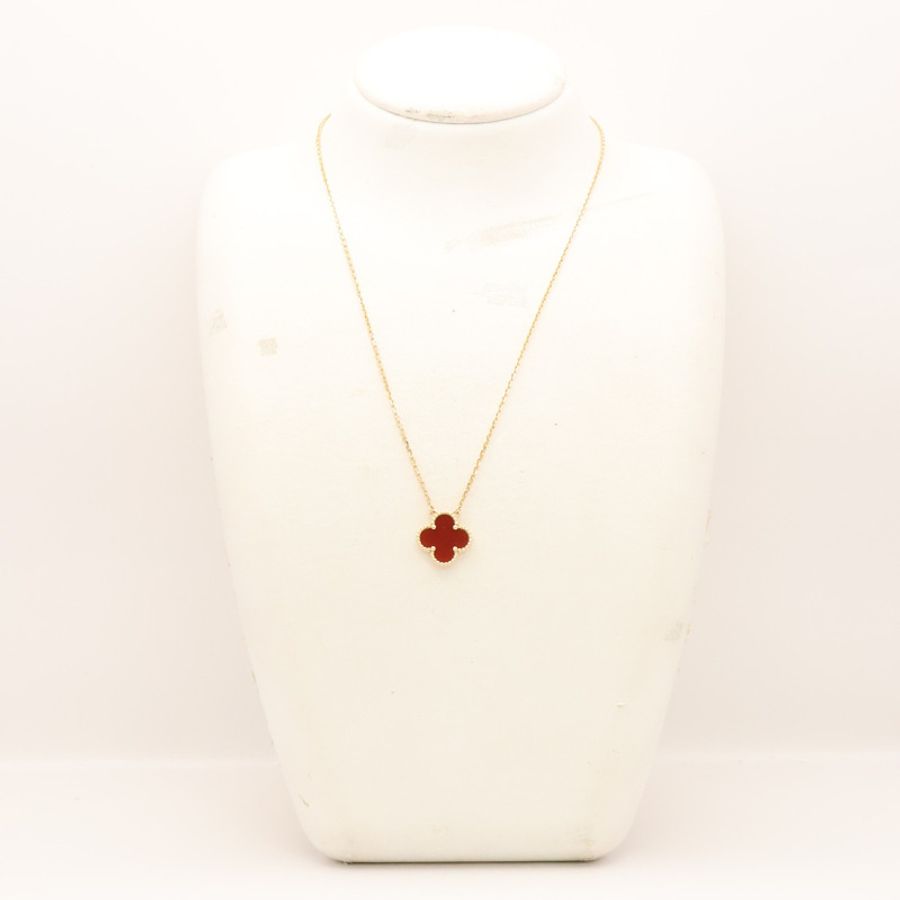 Van Cleef & Arpels 梵克雅寶 Vintage Alhambra 項鍊 18K黃金 紅玉髓 VCARD38500-7