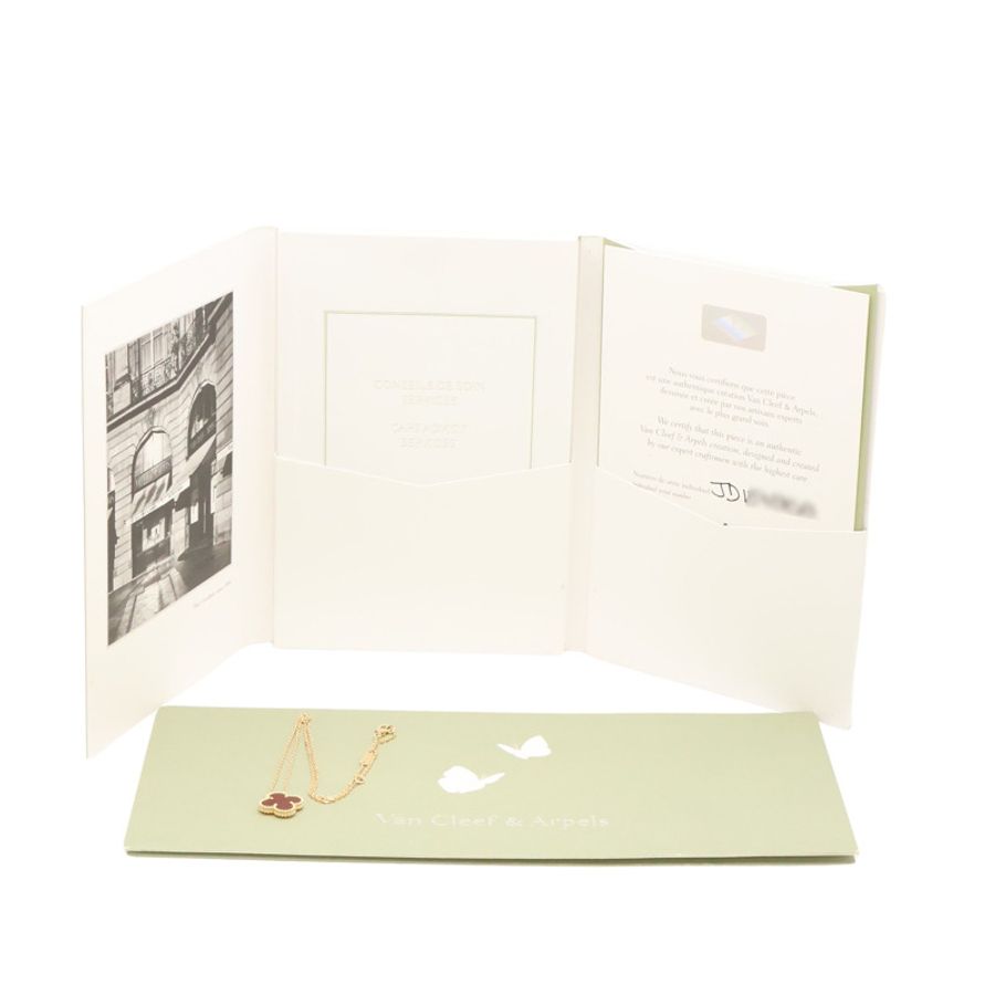 Van Cleef & Arpels 梵克雅寶 Vintage Alhambra 項鍊 18K黃金 紅玉髓 VCARD38500-8