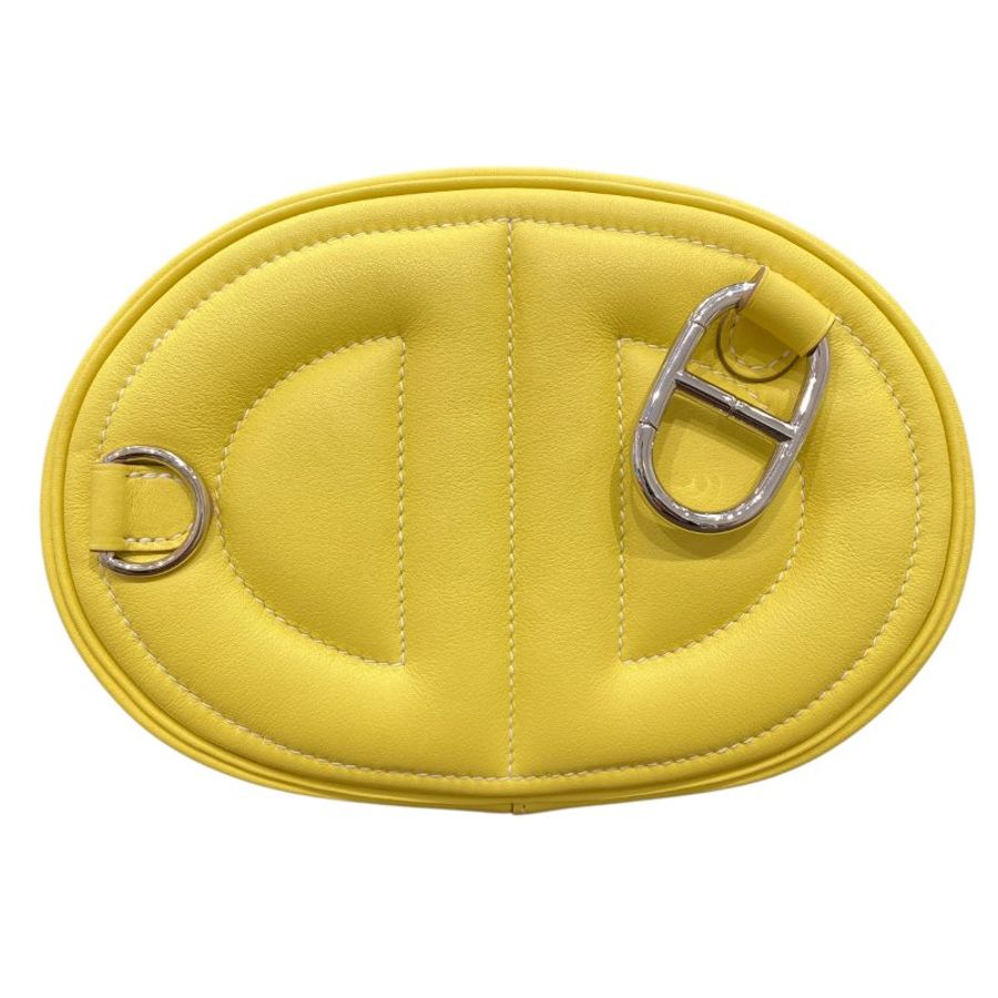 HERMES 愛馬仕 In-the-Loop belt bag 豬鼻腰包 H080211CK 檸檬黃 小牛皮 銀釦-2