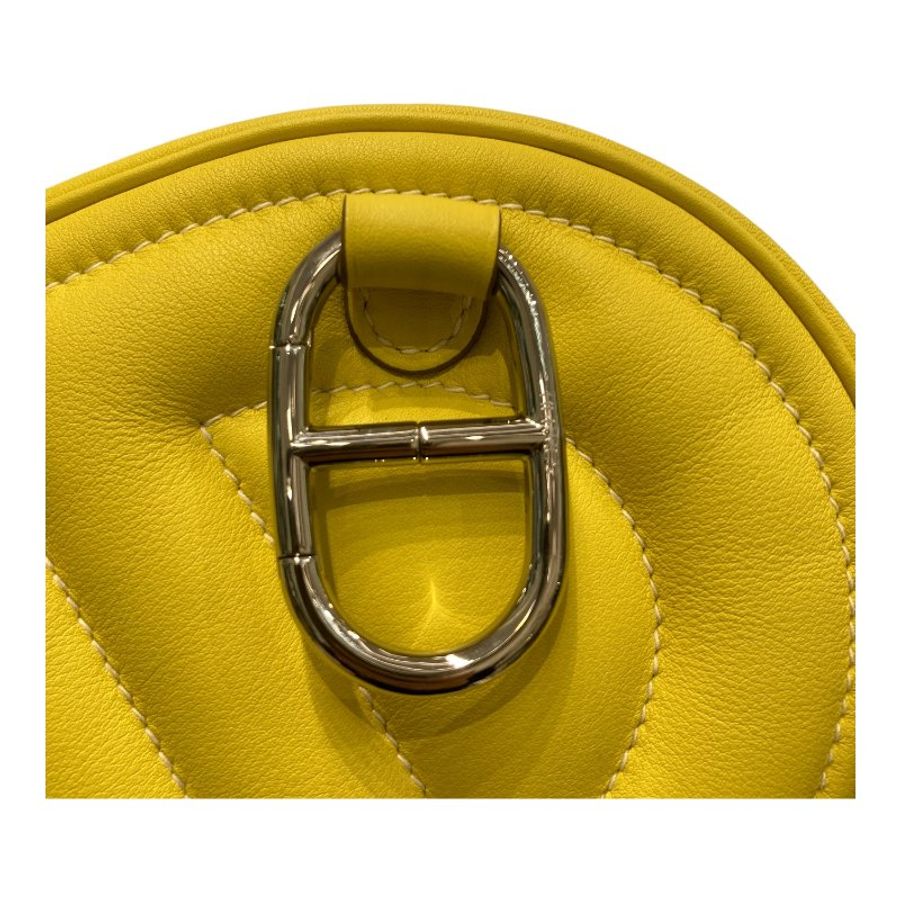 HERMES 愛馬仕 In-the-Loop belt bag 豬鼻腰包 H080211CK 檸檬黃 小牛皮 銀釦-11