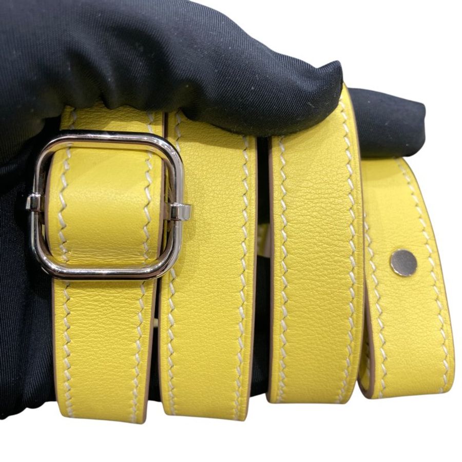 HERMES 愛馬仕 In-the-Loop belt bag 豬鼻腰包 H080211CK 檸檬黃 小牛皮 銀釦-14