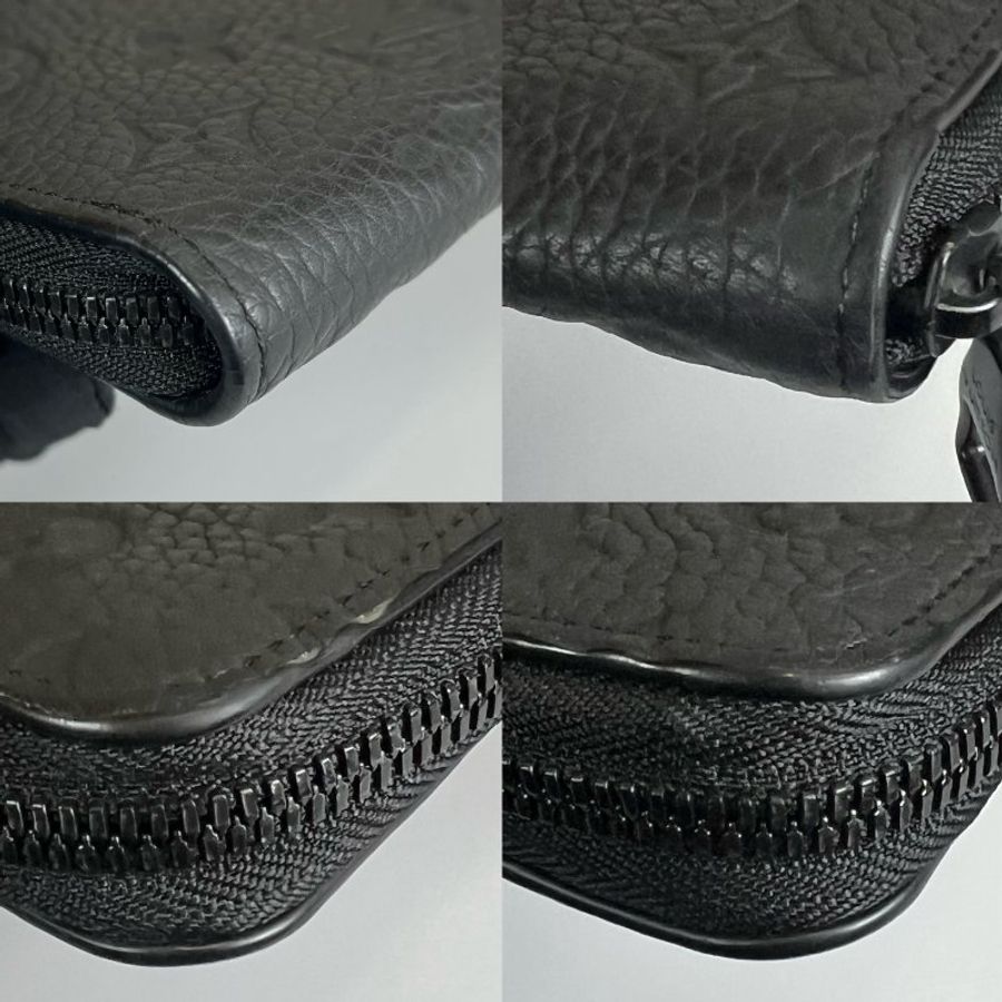LV M69047 黑牛皮壓紋拉鍊長夾-10