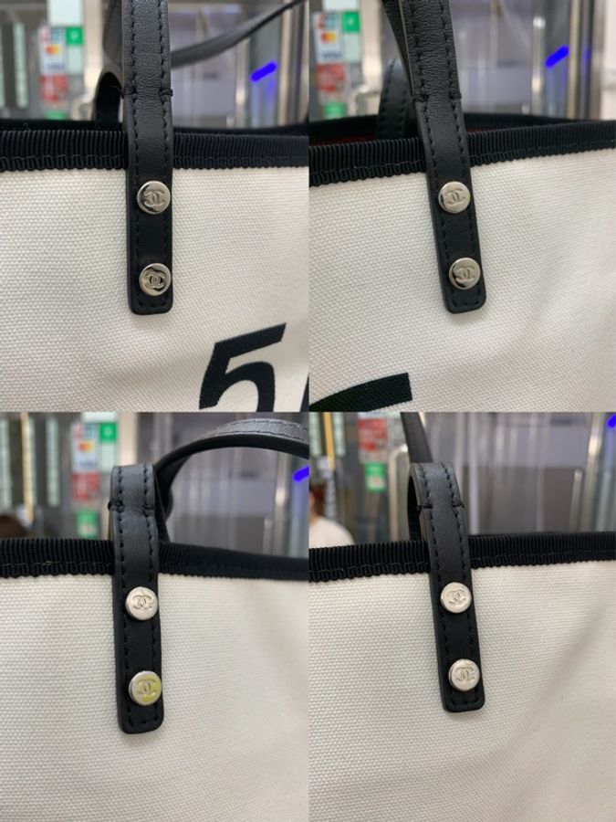 Chanel tote 黑白帆布-8