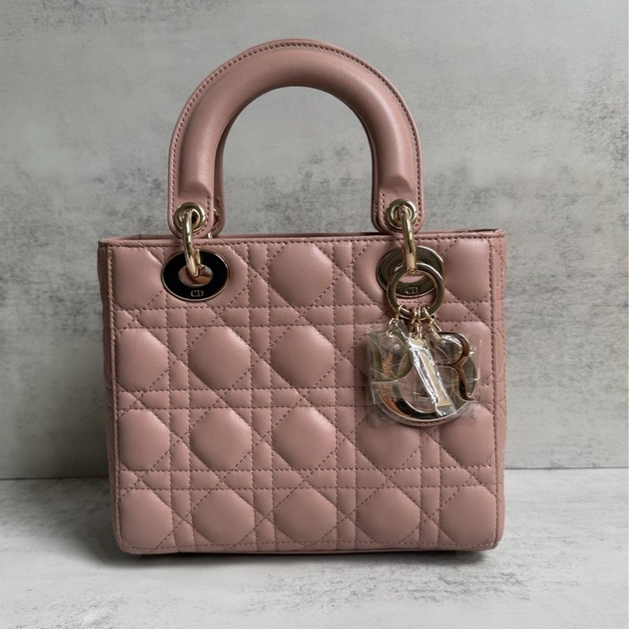 Lady Dior 四格黛妃包 藕粉色2022年-0