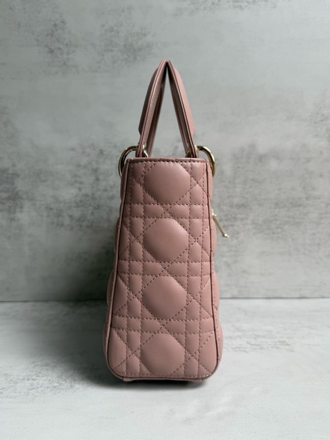 Lady Dior 四格黛妃包 藕粉色2022年-3