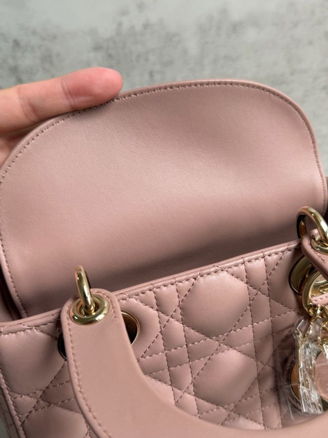 Lady Dior 四格黛妃包 藕粉色2022年-20