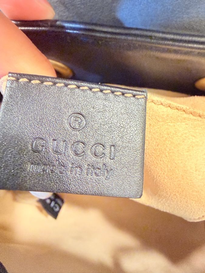 Gucci黑牛皮山形文marmont 後背包-15