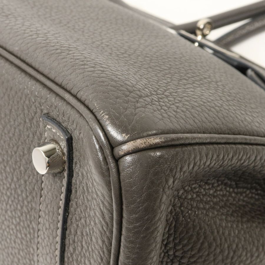 HERMES Clemence皮革Birkin 30手挽袋Graphite-11