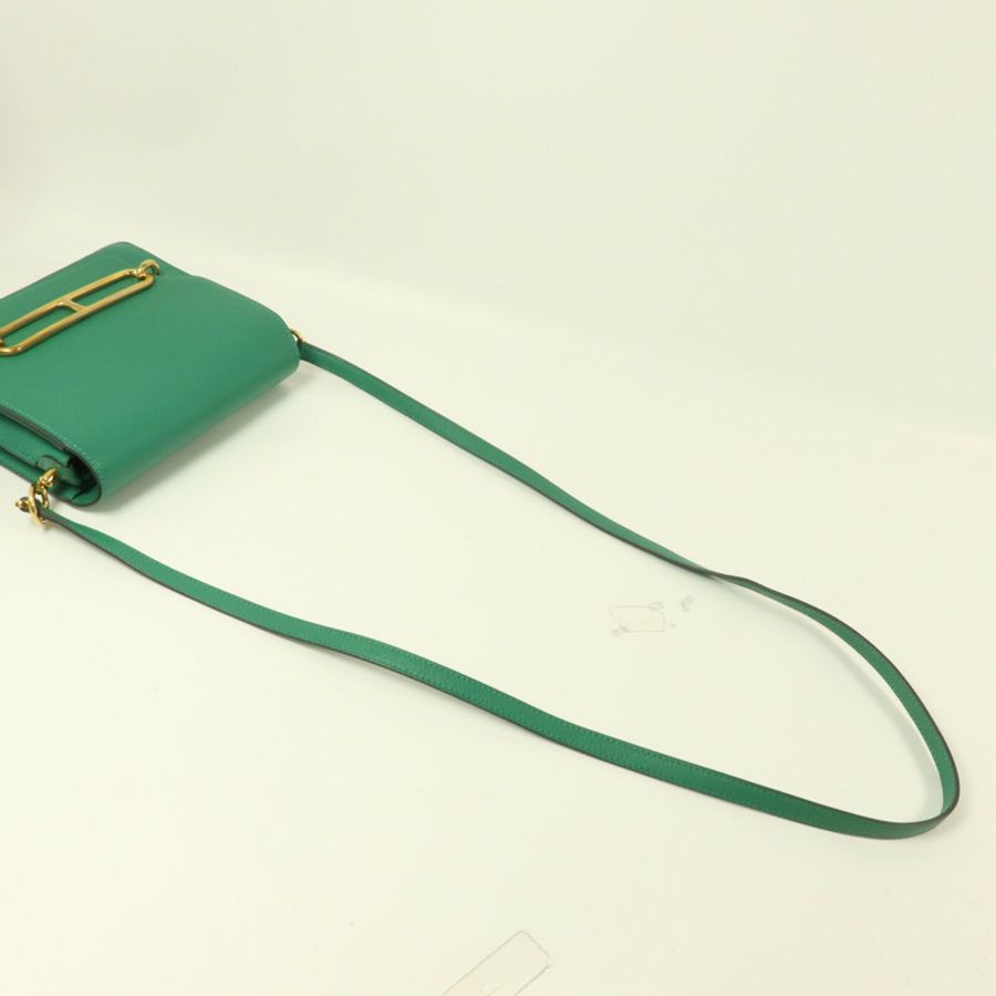 HERMES Evercolor皮革Roulis Mini肩背袋Vert Vertigo-7