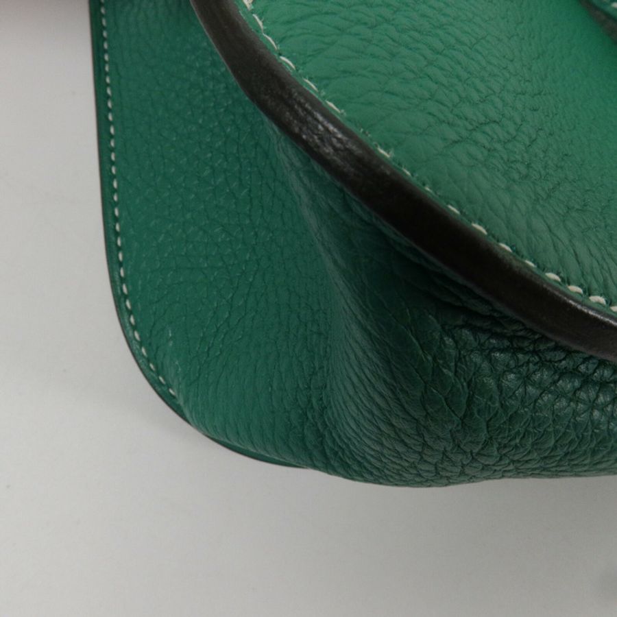 HERMES Clemence皮革Halzan 31手挽肩背兩用袋Menthe-9
