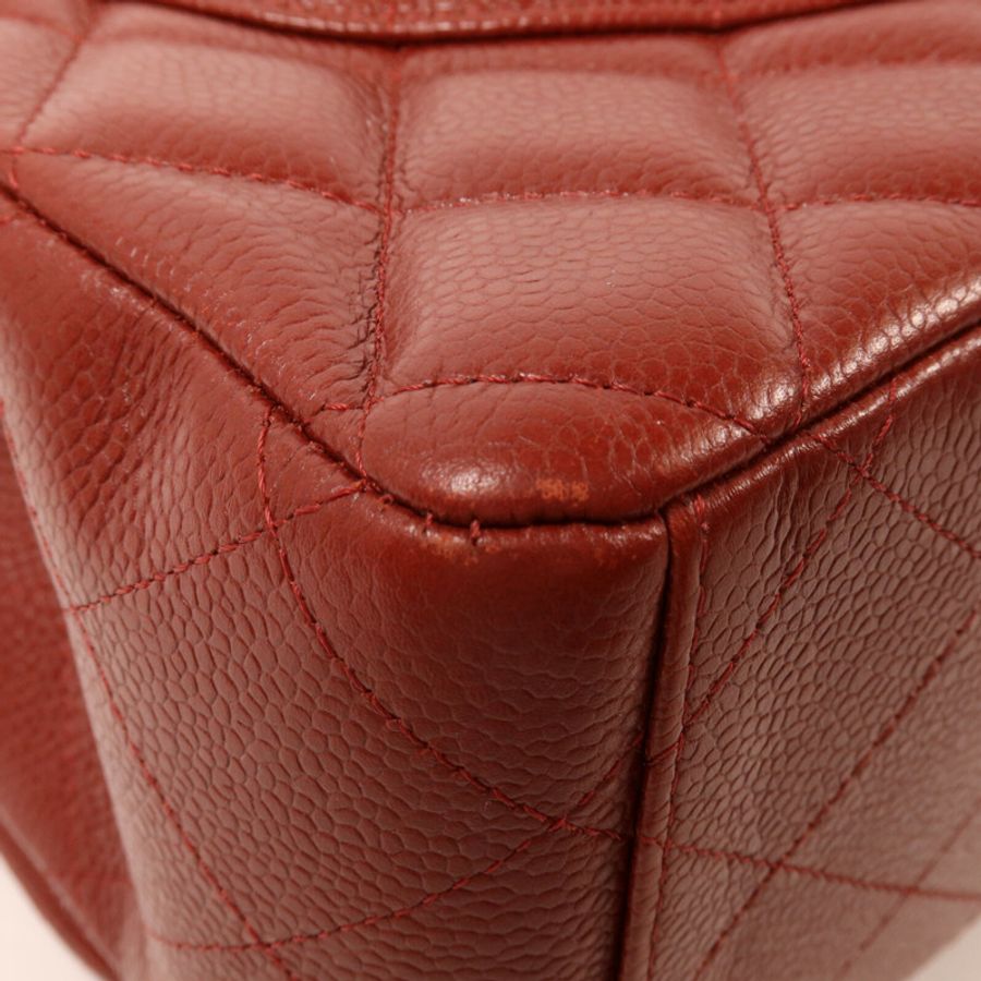 CHANEL 牛皮皮革Maxi Classic鏈帶肩背袋-12