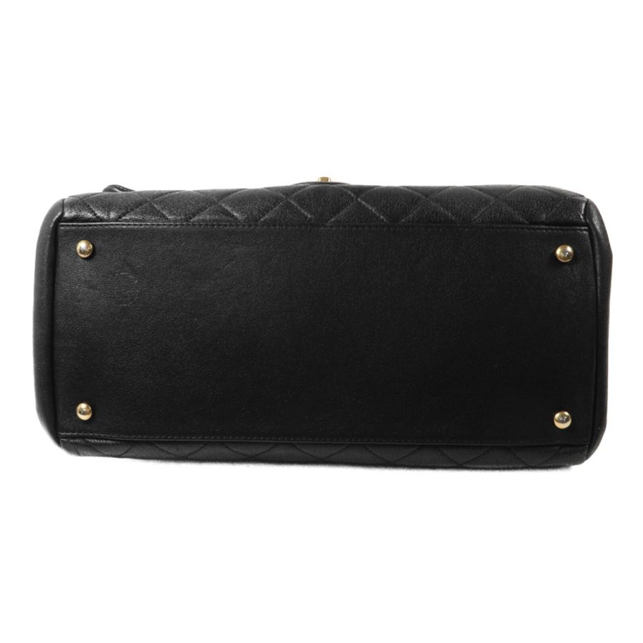 CHANEL 牛皮皮革Trapezio Flap Bag鏈帶手挽肩背兩用袋-3