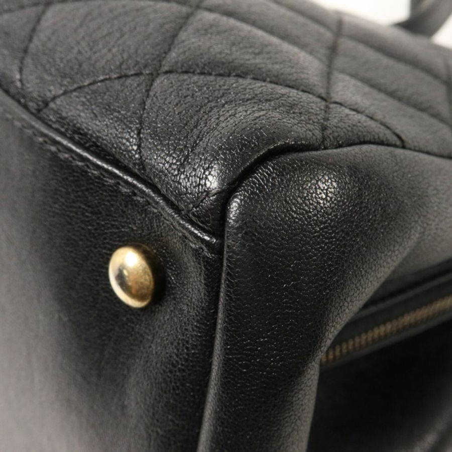 CHANEL 牛皮皮革Trapezio Flap Bag鏈帶手挽肩背兩用袋-14