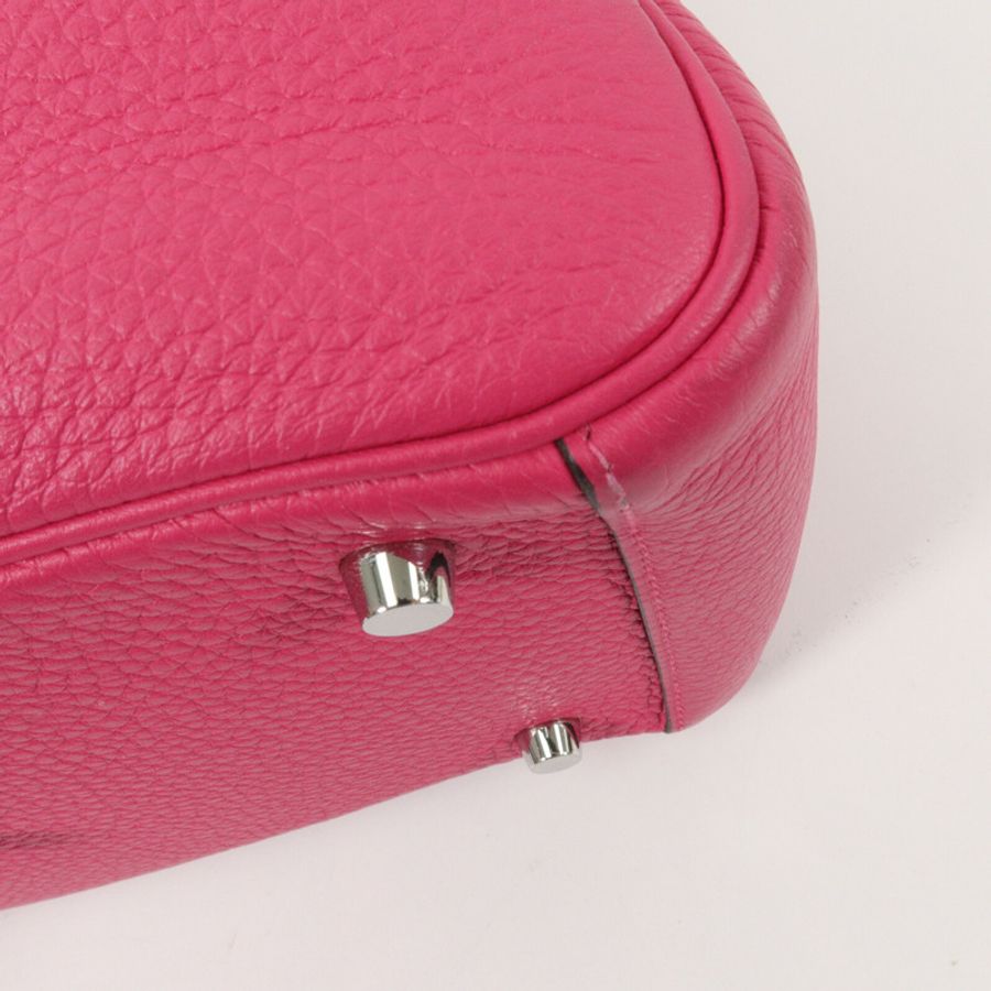 HERMES Clemence皮革Lindy 26手挽肩背兩用袋Rose Extreme-9