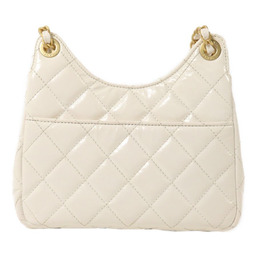CHANEL 牛皮皮革Wavy CC Hobo鏈帶肩背袋-1