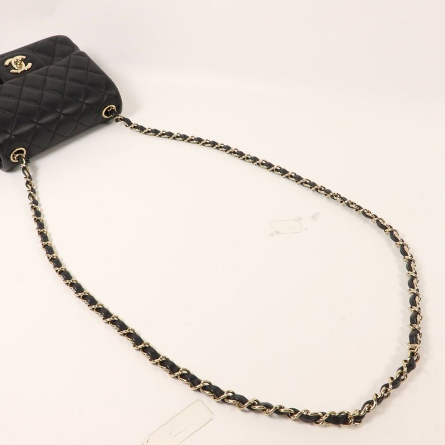 CHANEL 羊皮皮革Mini Classic 17鏈帶肩背袋-7