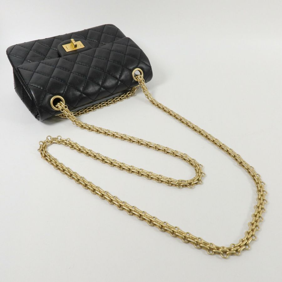 CHANEL 牛皮皮革Mini 2.55鏈帶肩背袋-8