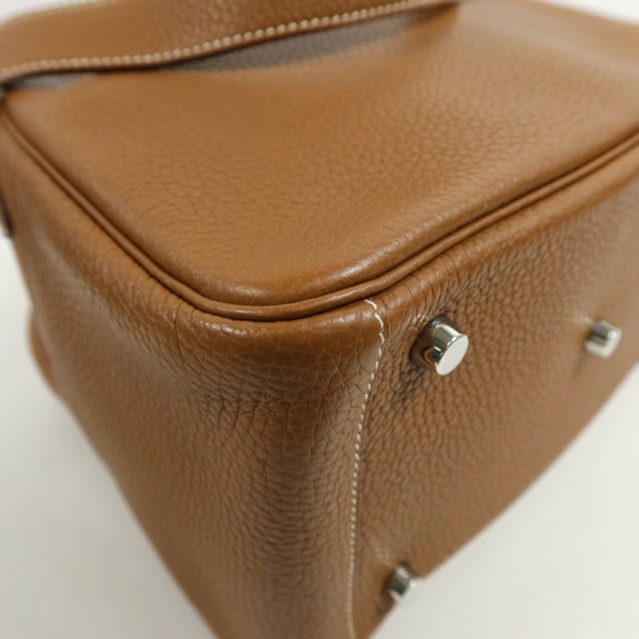 HERMES Clemence皮革Lindy 26肩背袋Gold-14