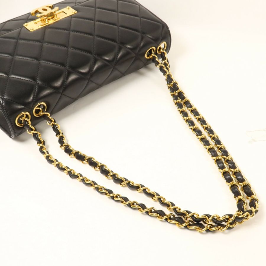 CHANEL 羊皮皮革Chanel Golden Class鏈帶肩背袋-7