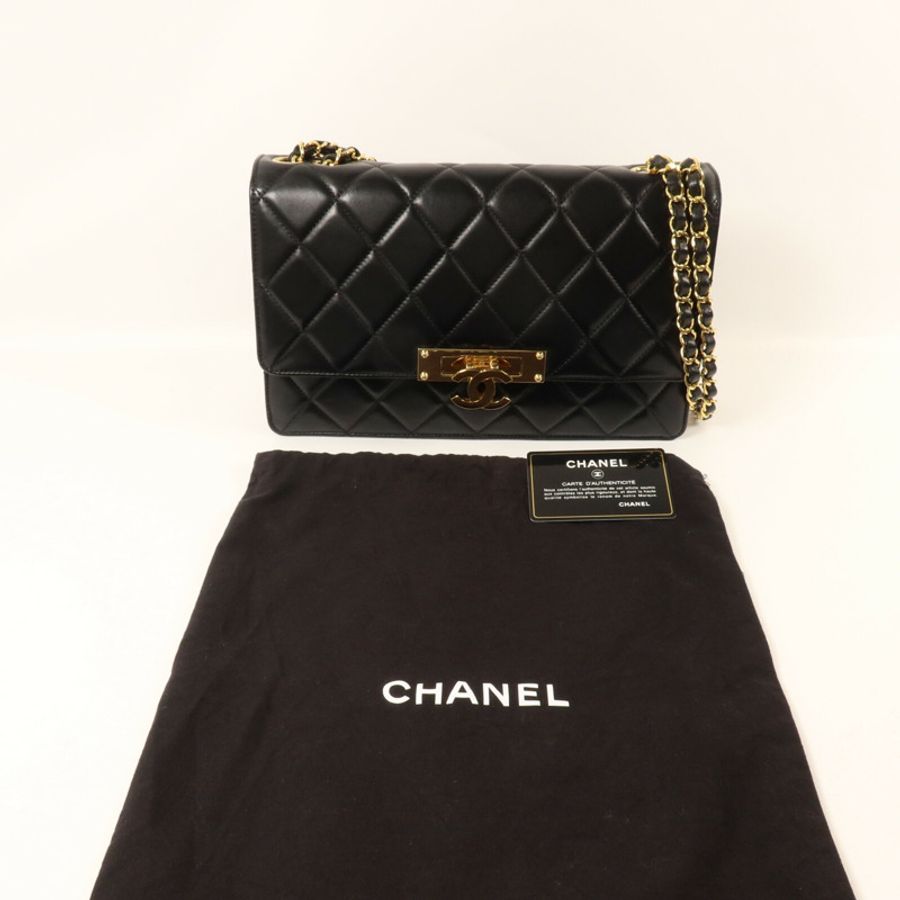 CHANEL 羊皮皮革Chanel Golden Class鏈帶肩背袋-8