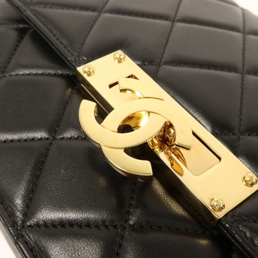CHANEL 羊皮皮革Chanel Golden Class鏈帶肩背袋-10