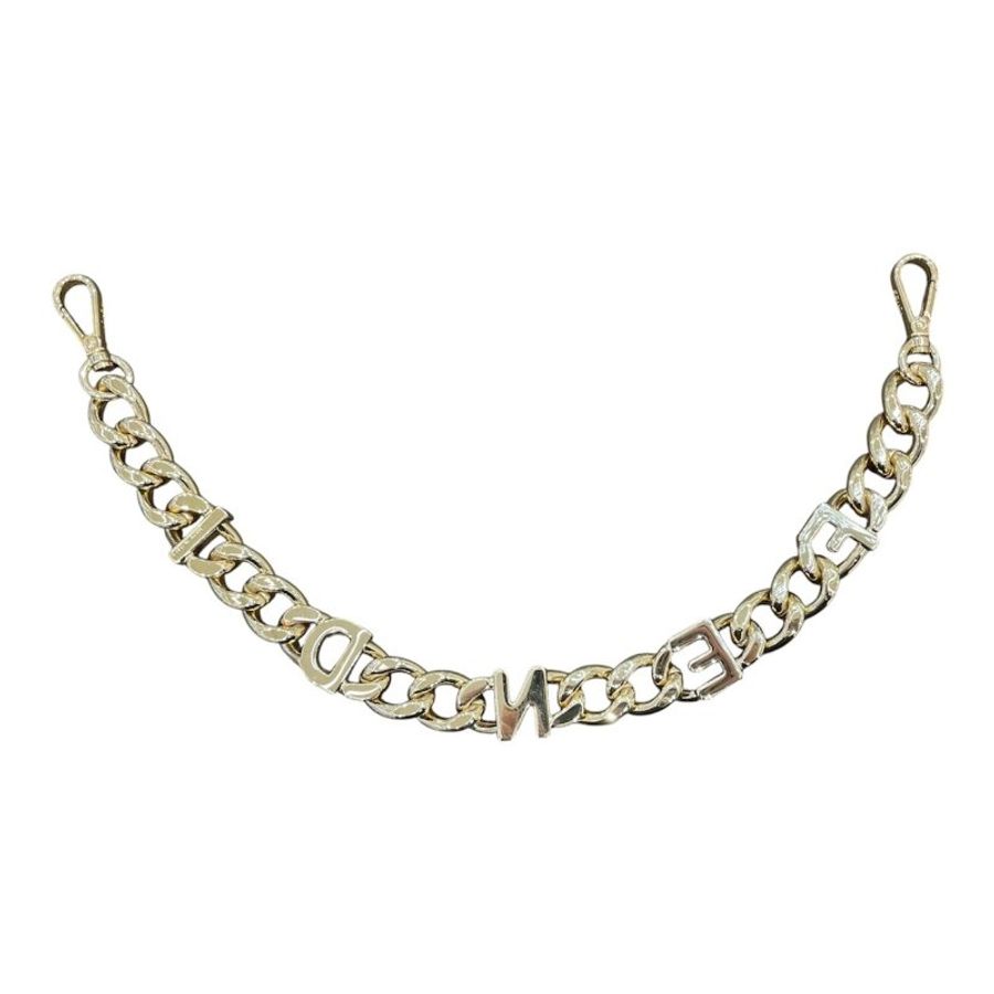 FENDI 芬迪 STRAP YOU 金色金屬鏈條肩帶 合金 金色-1