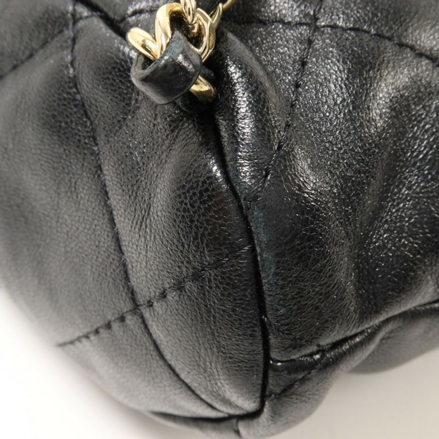 CHANEL 羊皮皮革Bucket Backpack鏈帶背包-13