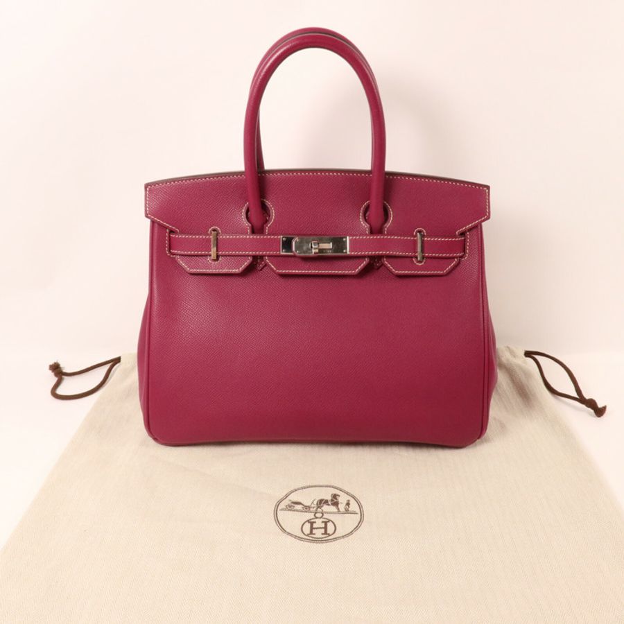HERMES Epsom皮革Birkin 30手挽袋Tosca-9