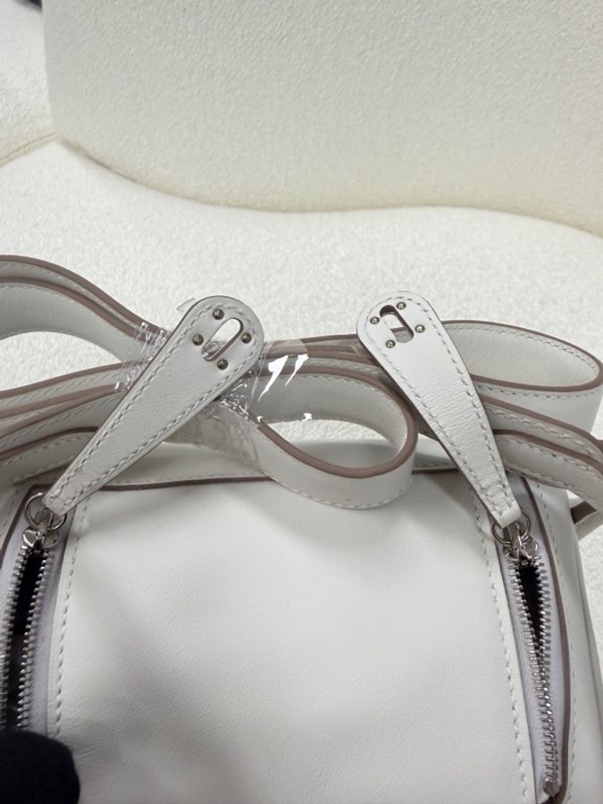 99新 Hermes 愛馬仕 mini lindy M4奶灰色銀扣內拼0L積雨雲灰 swift皮 B刻-19