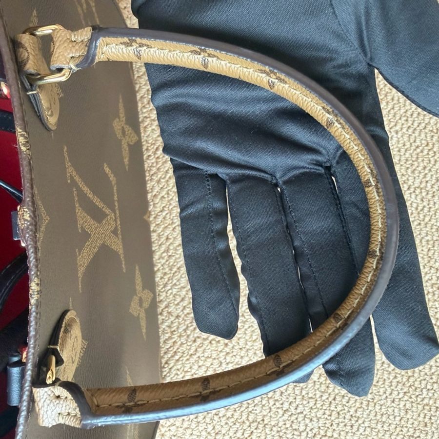 LV 路易威登 onthego中號托特手提單肩包芯片款-13