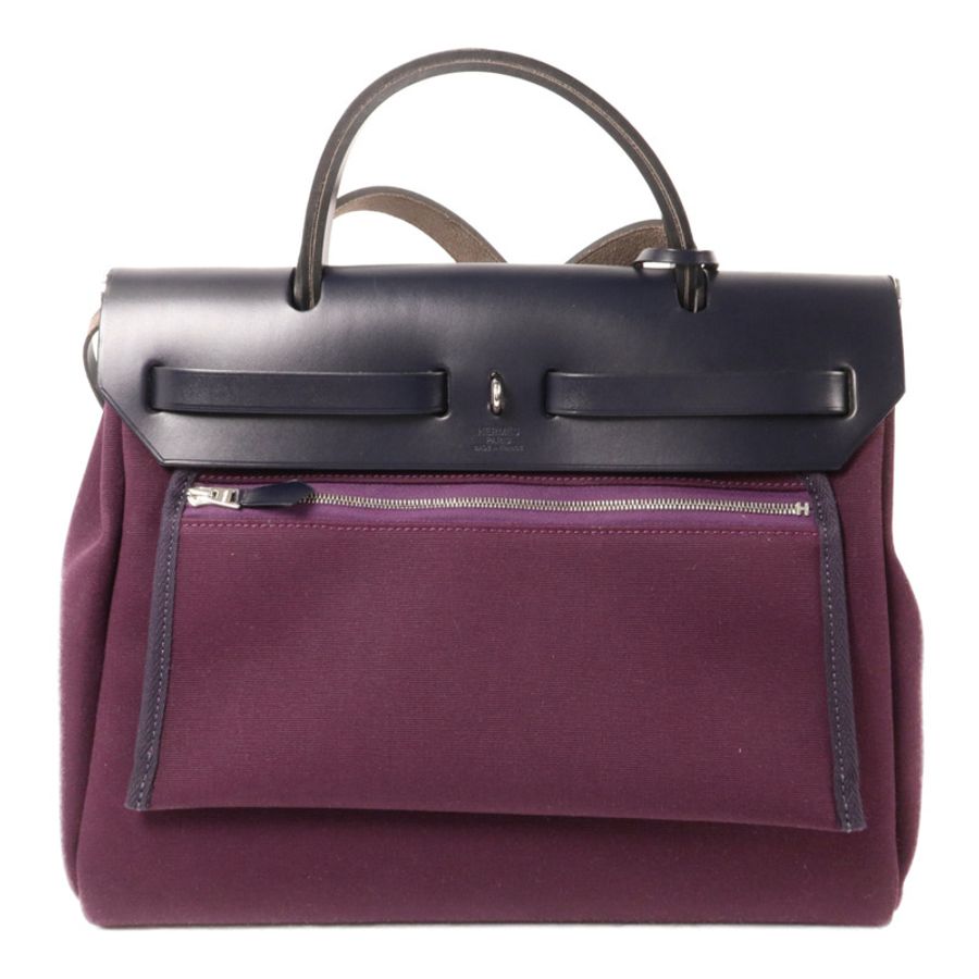 HERMES 帆布Herbag PM手挽肩背兩用袋Cassis-1
