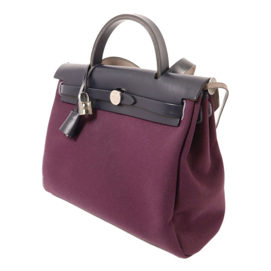 HERMES 帆布Herbag PM手挽肩背兩用袋Cassis-2