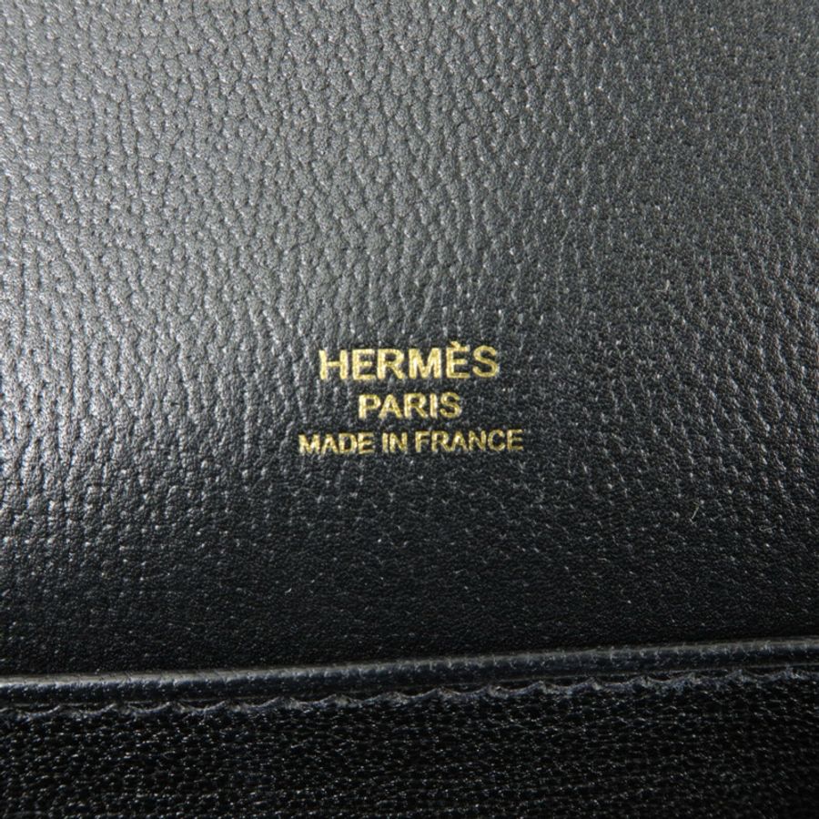 HERMES Allegretto皮革Roulis 23肩背袋Noir-5