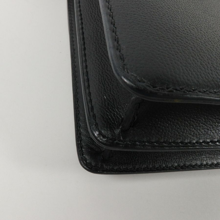 HERMES Allegretto皮革Roulis 23肩背袋Noir-12