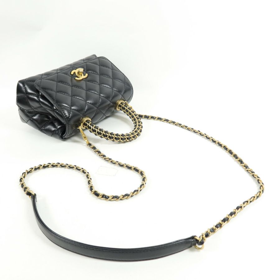 CHANEL 牛皮皮革Mini Coco Handle手挽肩背兩用袋-10