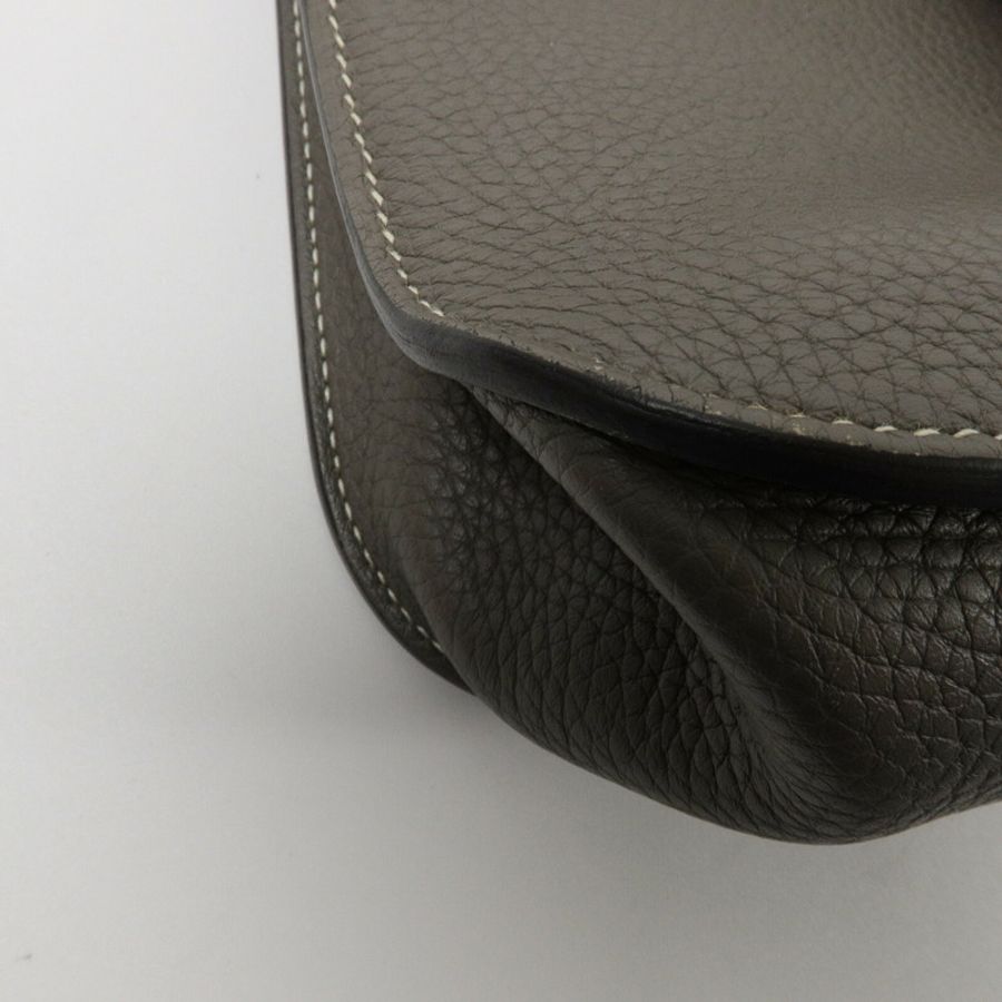 HERMES Clemence皮革Halzan 31手挽肩背兩用袋Etain-9